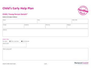 Early help plan 