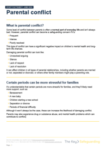 Parental Conflict Sheet